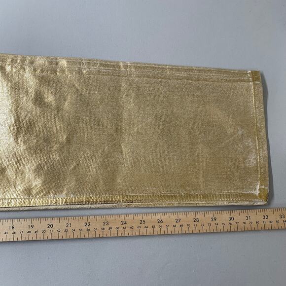 Zara Women Gold Jeans Size 4 Metallic Straight Leg Pant 32" - Picture 6 of 8